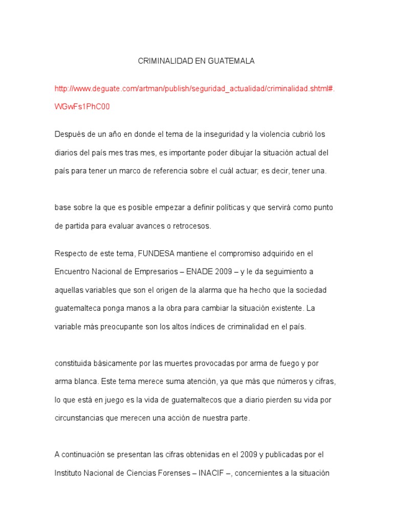 Criminalidad en Guatemala | Descargar gratis PDF | Guatemala | Delito