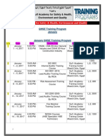 Academy Training Schedule January 2017