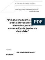 Dimensionamiento de Una Planta Procesadora de Alimentos para La Elaboración de Jarabe de Chocolate