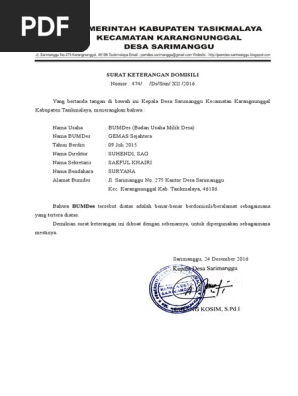 Surat Keterangan Pdf