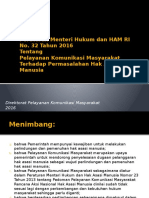 Peraturan Menteri Hukum dan HAM tentang  Yankomas