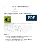 SWOT Analysis For Schools