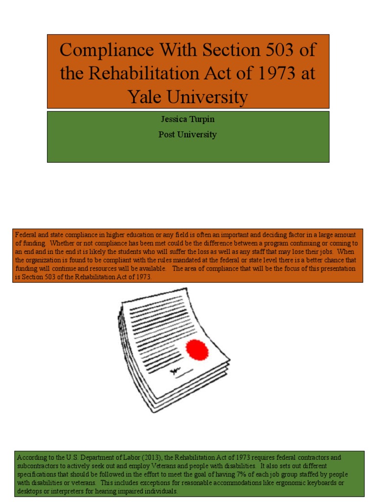 Compliance With Section 503 of The Rehabilitation Act Download Free