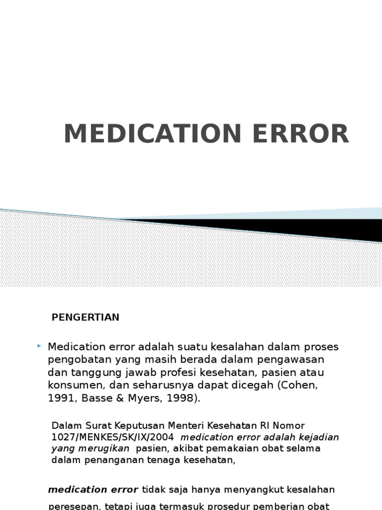 Medication Error | PDF | Pengembangan Diri | Kesehatan Holistik