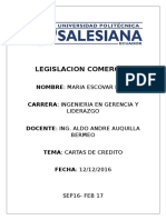 Legislacion Comercial Cartas de Credito