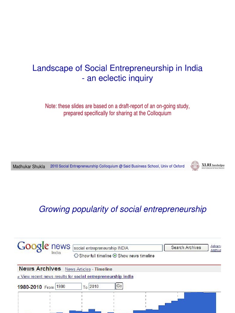 Social Entrepreneurship in India: Insights | PDF | Social ...