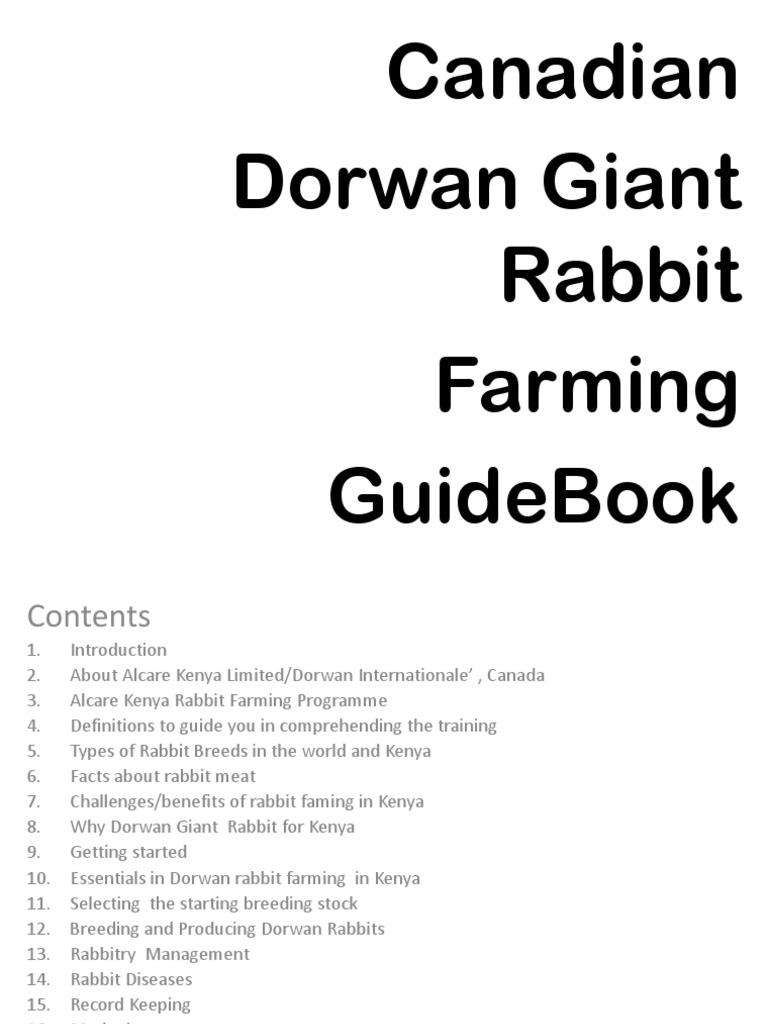 Canadian Dorwan Rabbit Farming Guide | PDF | Rabbit | Hay