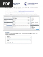 Searching For Research Articles in Economics by JEL Code:: Publication Name Author. Keywords'