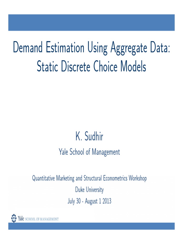 BLP Demand Estimation with Aggregate Data | PDF | Demand | Statistical ...