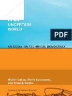 Michel-Callon Acting in An Uncertain World An Essay On Technical Democracy Inside Technology