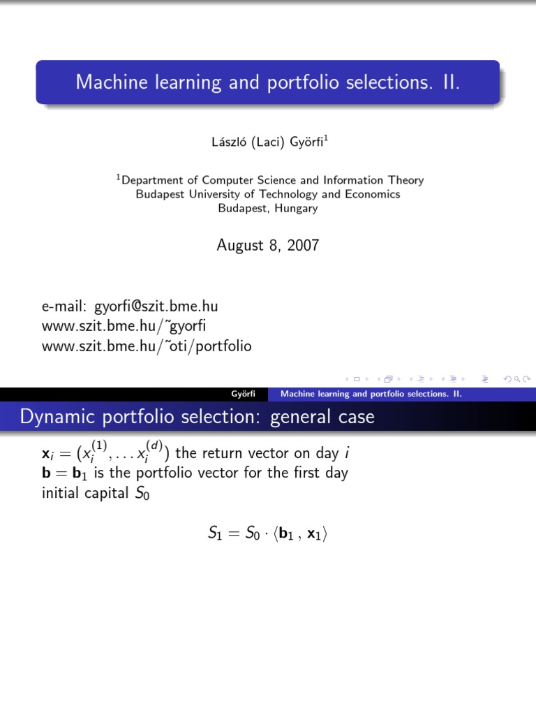 Machine Learning and Finance II | PDF | Regression Analysis ...