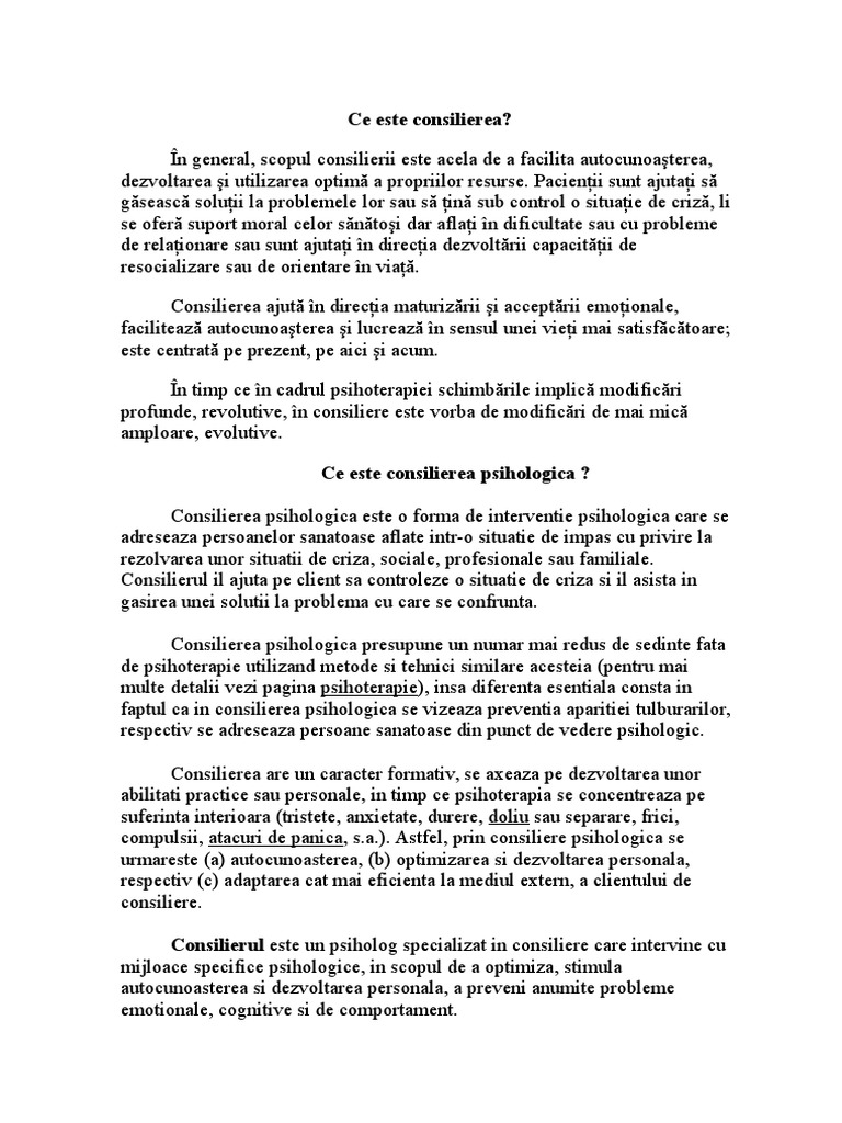 Ce Este Consilierea | PDF