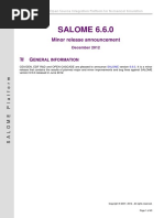 SALOME 6 6 0 Release Notes