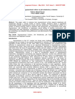 Impact of Organizational Culture On Job Satisfaction A Review