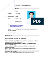 Student Profile Form: Name: Cao Tuan Viet Personal Information