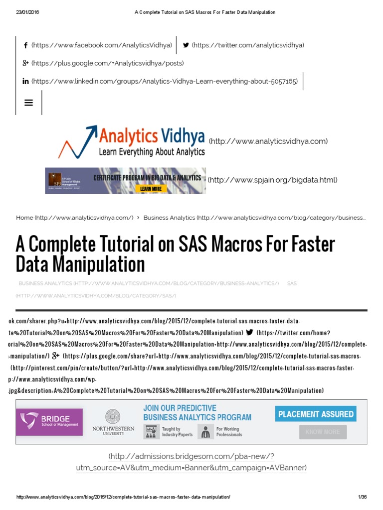 A Complete Tutorial On SAS Macros For Faster Data Manipulation | PDF ...