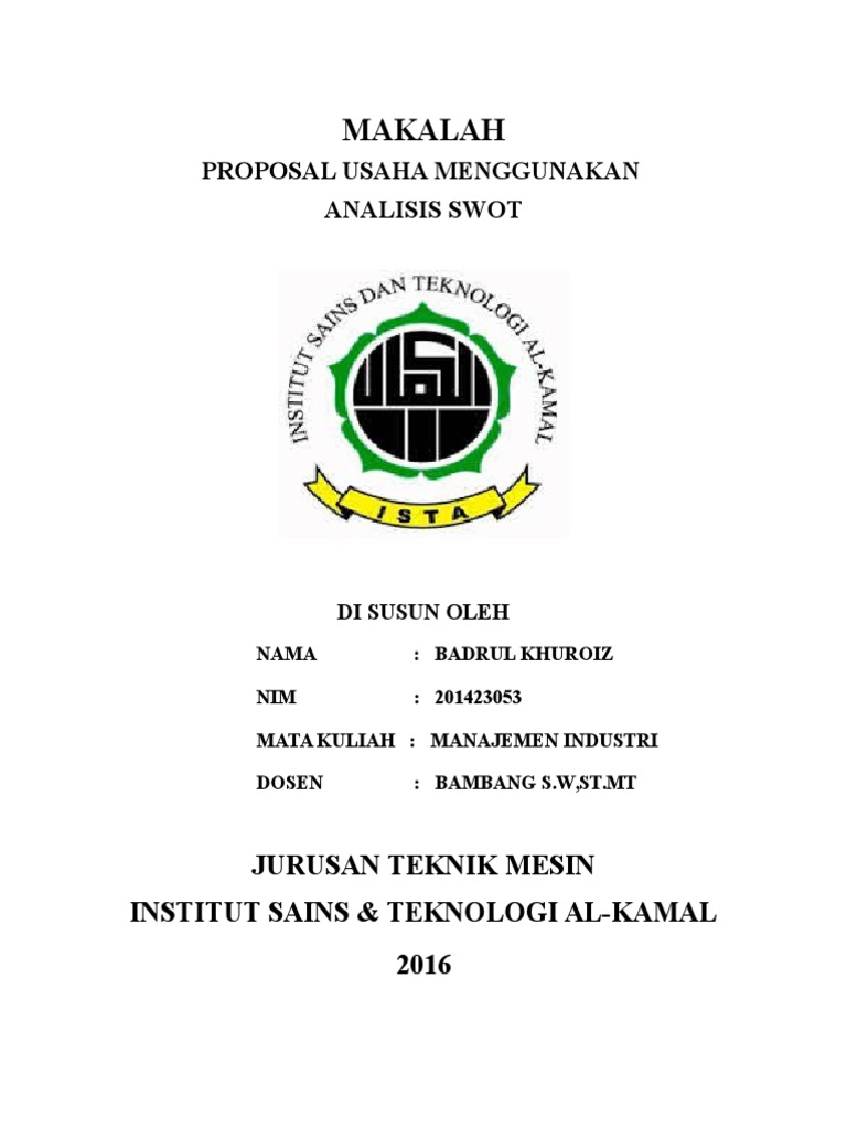 MAKALAH USAHA ANALISA SWOT.doc