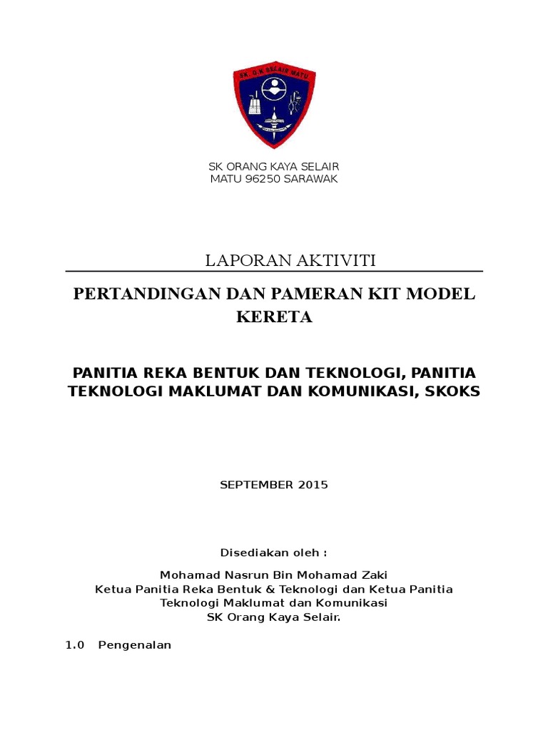 Borang Pemarkahan Pertandingan Basikal Berhias
