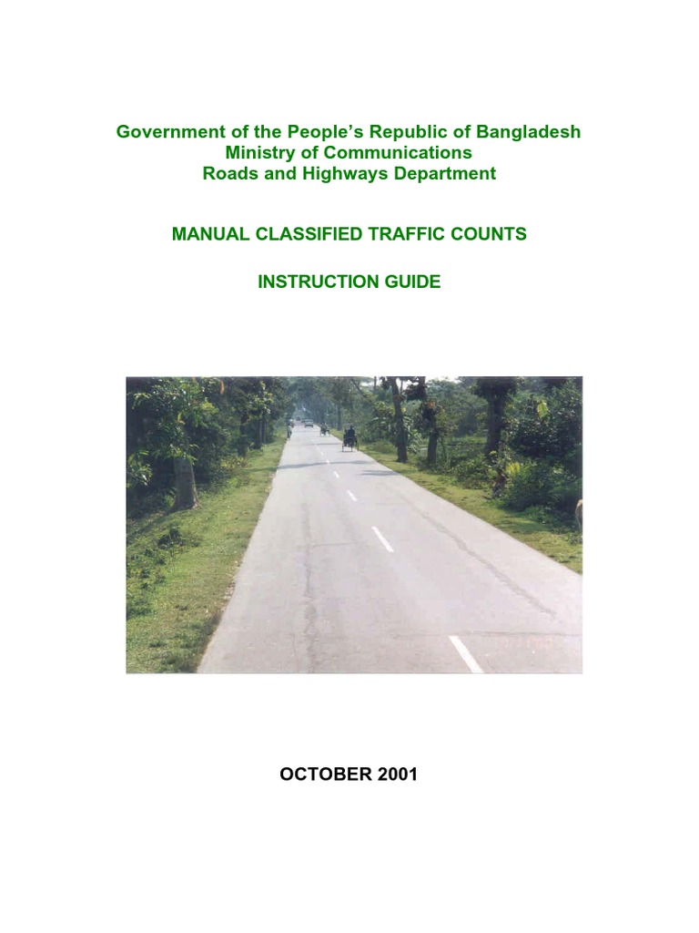 Manual Classified Traffic Count Guide | PDF | Traffic | Truck