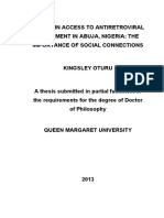Stigma in Access To Antiretroviral Therpy in Abuja Nigeria The Importance of Social Connections PDF