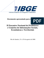 II Encontro Nacional de Produtores e Usuários de Informações Sociais, Econômicas e Territoriais