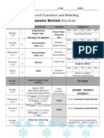 Semester Review - Cover Sheet Fall 2016