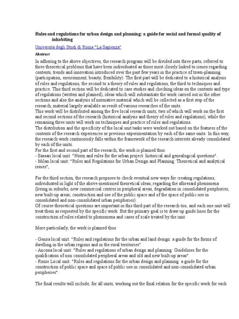 Rules and Regulations For Urban Design and Planning PDF Normative