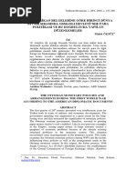 AMERİKAN BELGELERİNE GÖRE BİRİNCİ DÜNYA SAVAŞI SIRASINDA OSMANLI DEVLETİ’NDE PARA POLİTİKASI VE BU DOĞRULTUDA YAPILAN DÜZENLEMELER