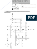 Cartoon Analysis Crossword Puzzle