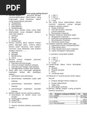Contoh Soal Sanitasi