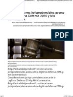 1.Consideraciones Jurisprudenciales Acerca de La Legítima Defensa 2016