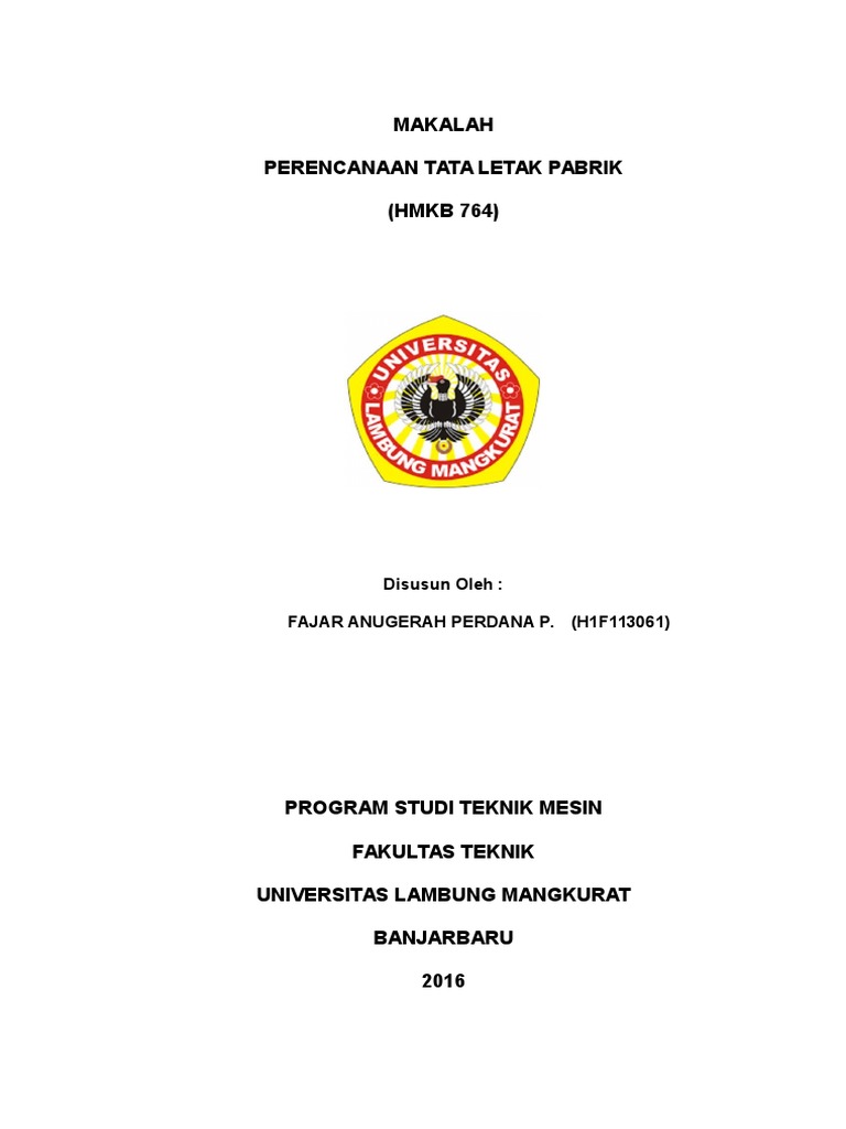 Makalah Tata Letak Pabrik
