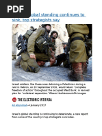 Israel's Global Standing Continues To Sink, Top Strategists Say