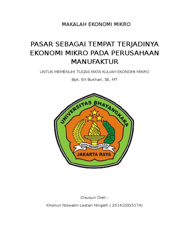 MAKALAH EKONOMI MIKRO