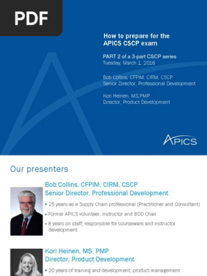 Cscp Webinar How to Prepare for the Apics Cscp Exam