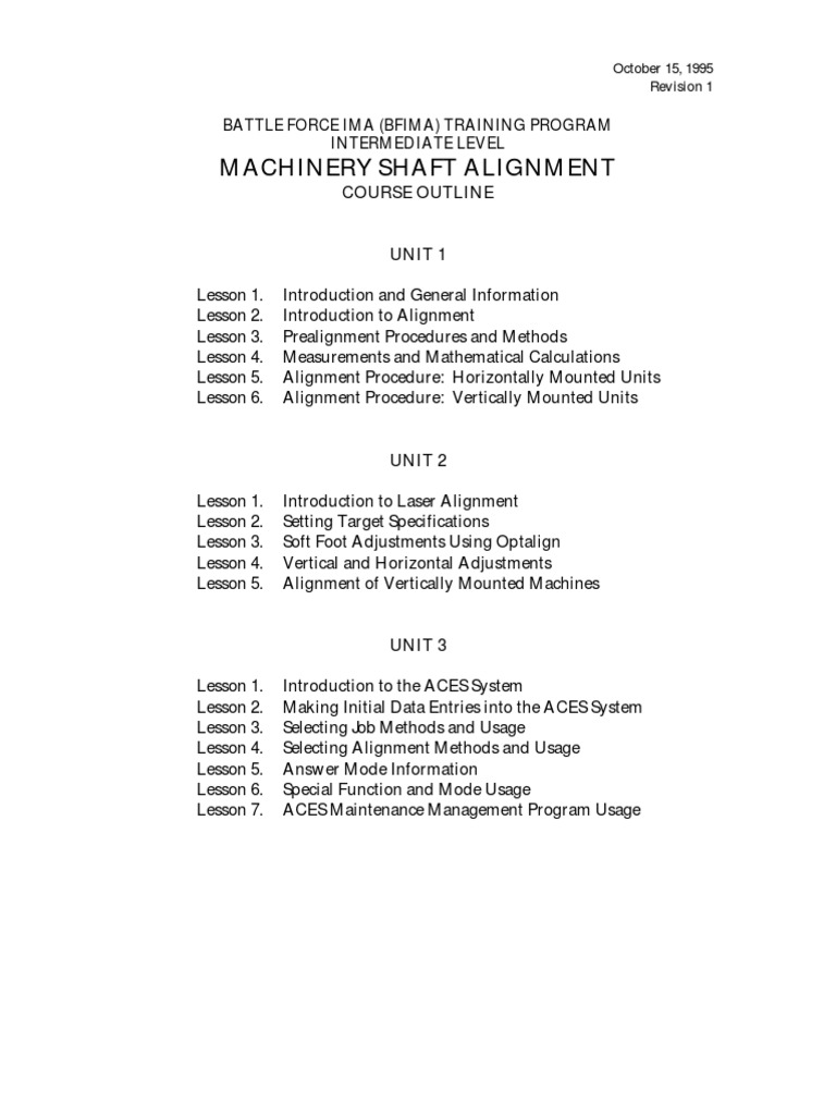 Machinery Shaft Alignment Training Course | PDF