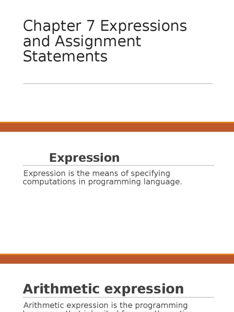Chapter 7 Expressions and Assignment Statements | PDF | Data Type ...