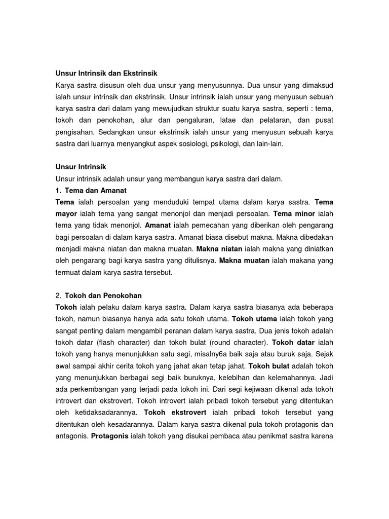 Contoh Hikayat Dan Unsur Intrinsik Ekstrinsiknya - Simak 
