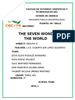 The Seven Wonders of The World: Colegio de Estudios Cientificos Y Tecnologicos Del Estado de Oaxaca