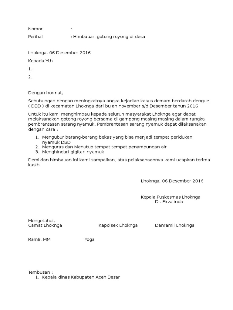 Surat Himbauan Goro