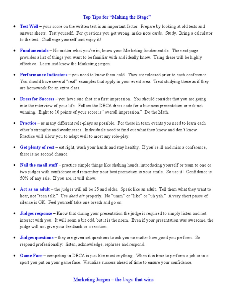 More Deca Tips | PDF | Marketing | Sales