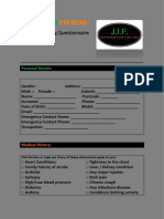 JAMESIVES FITNESS - Health Screening Questionnaire - (Bootcamp)