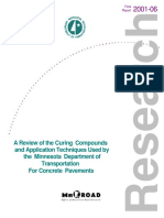 A Review of The Curing Compounds and Application Techniques Used by The Minnesota Department of Transportation For Concrete Pavements