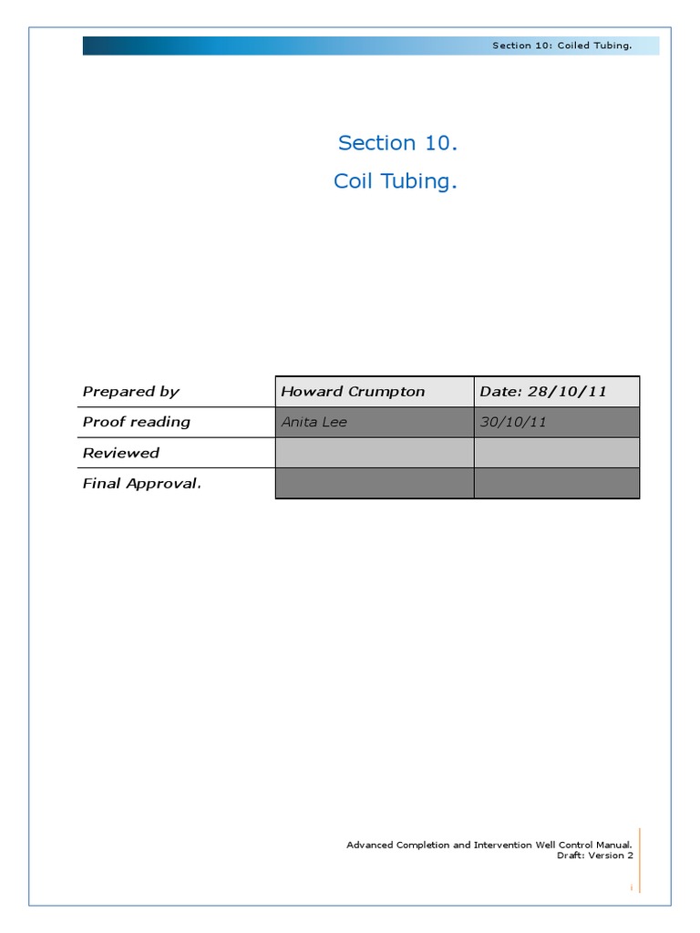 10 Coil Tubing 311011 PDF Pipe (Fluid Conveyance) Yield