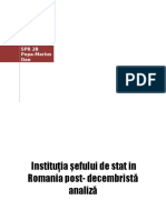 Instituţia Şefului de Stat in Romania