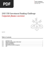 2015 UBS IB Challenge Corporate Finance Overview