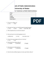 Research Questionnaire for Public Hospital
