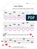 Music Worksheets Valentine Lines Spaces 001