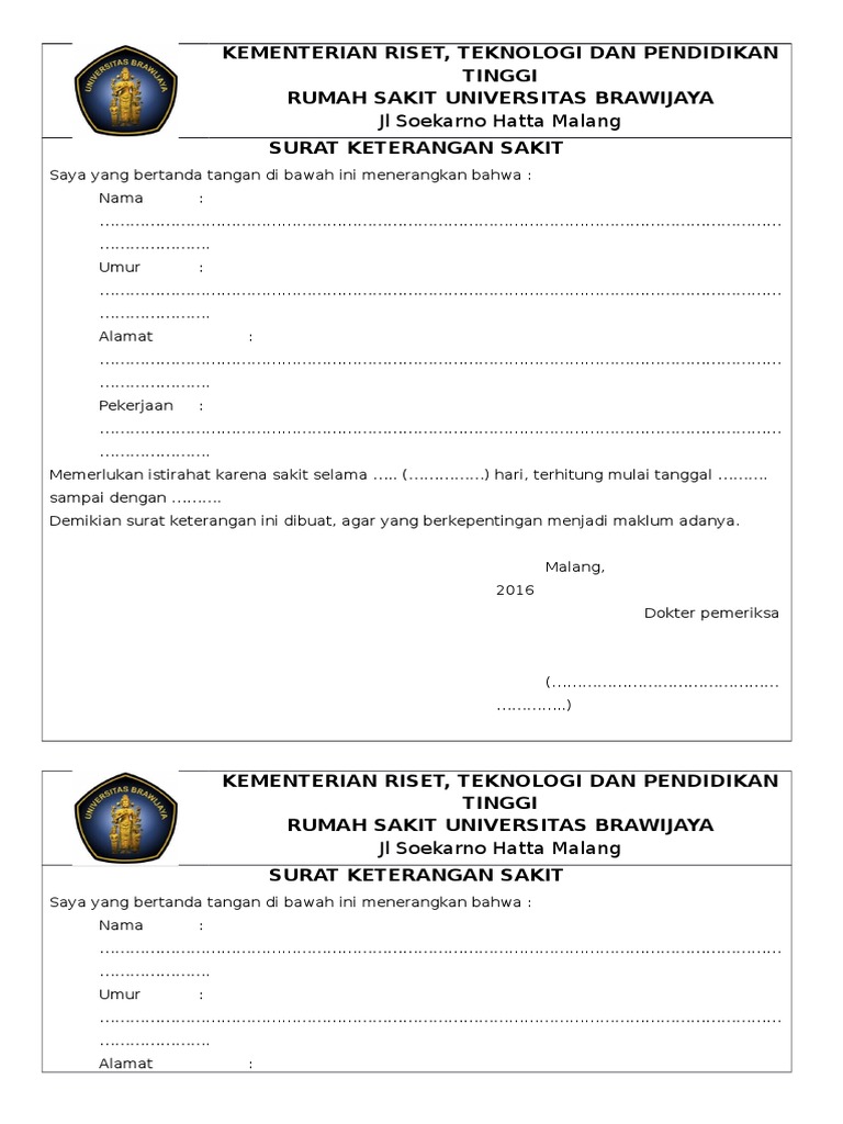 Surat Keterangan Sakit