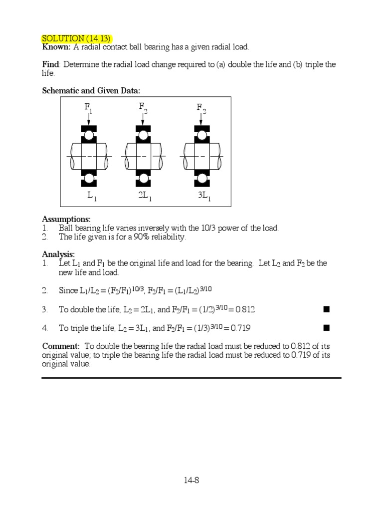 Problem Set 9Chapter 14 Rolling Element Bearing PDF Bearing